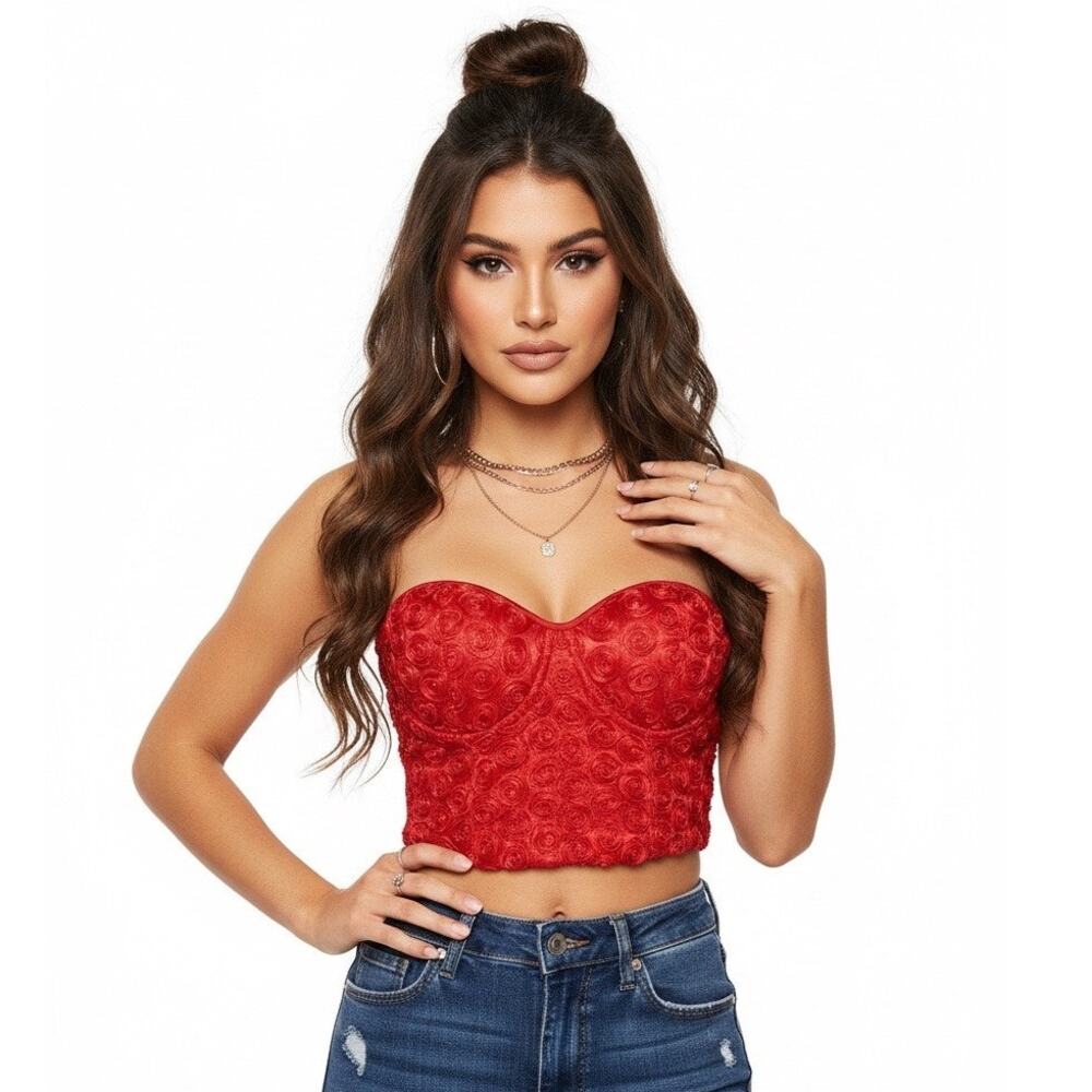 Lydia USA Rosette Corset Top Y2K